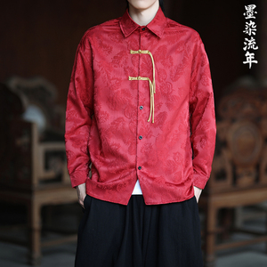 新中式2026秋 提花 新中式 风 盘扣 长袖衬衫A903*P70图片