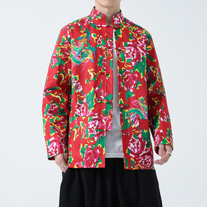 2026春新中式东北大花网红款唐装汉服夹克外套A657-P90