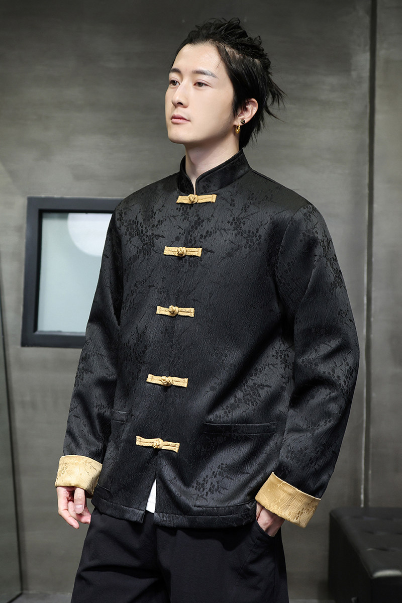 有货提花2026春新中式红婚礼唐装汉服外套A650-P110,男装民族服装,钱塘7008(原4008)