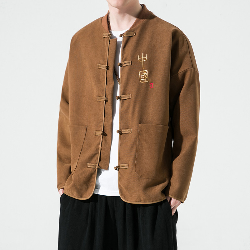 2026春盘扣风包边设计唐装/汉服特价款A850*P70,男装民族服装,钱塘7008(原4008)
