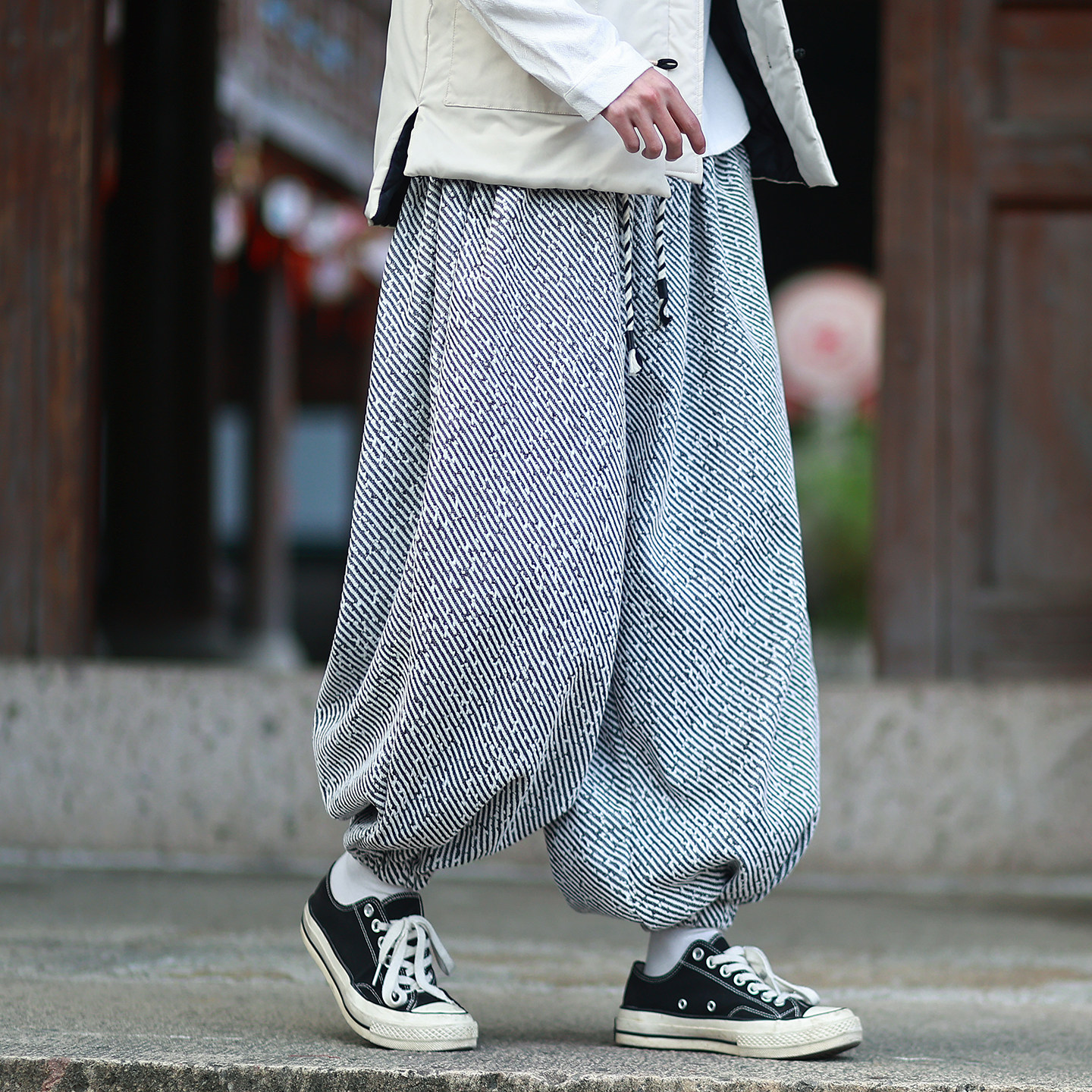 雪尼尔加厚斜纹提花新款秋冬2025宽松哈伦灯笼裤A560-p78,男装休闲裤,钱塘7008(原4008)