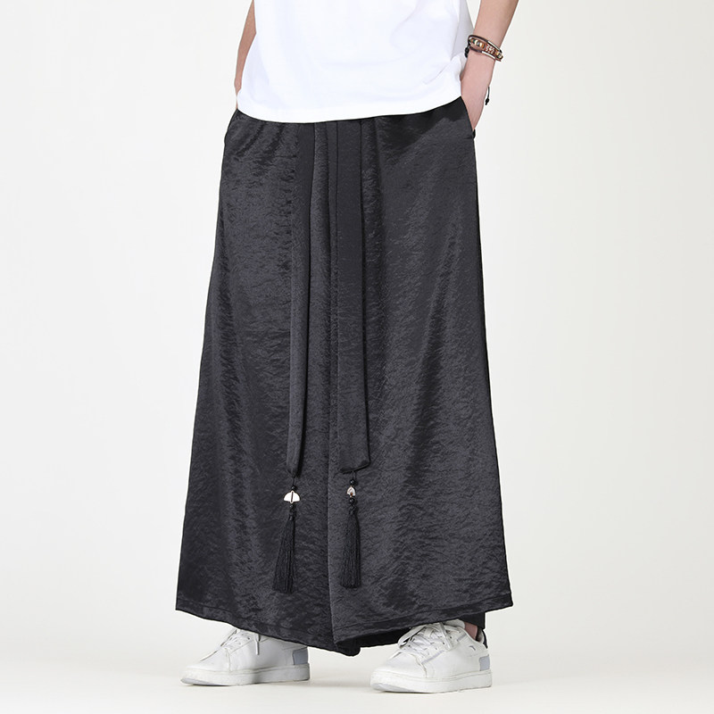 缎面冰丝垂感2026夏季风阔腿裤长裤休闲裤A2007-p68,男装休闲裤,钱塘7008(原4008)