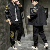 A1009大码中国风新品2021龙刺绣团购/唐服/汉服套装P140，男装民族服装，钱塘7008(原4008)