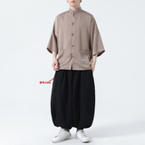 风抓花冰丝面料夏2026新中式短袖衬衫/衬衣A638*p65，男装T恤，钱塘7008(原4008)