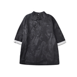 2026夏季风冰丝大龙提花立领设计短袖T恤A3012-p50，男装T恤，钱塘7008(原4008)