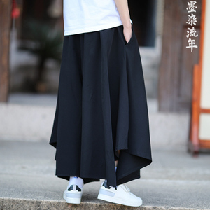 黑暗风 百搭无刺绣 大码风2026 不规则裙裤 九分裤A872-1 p60图片