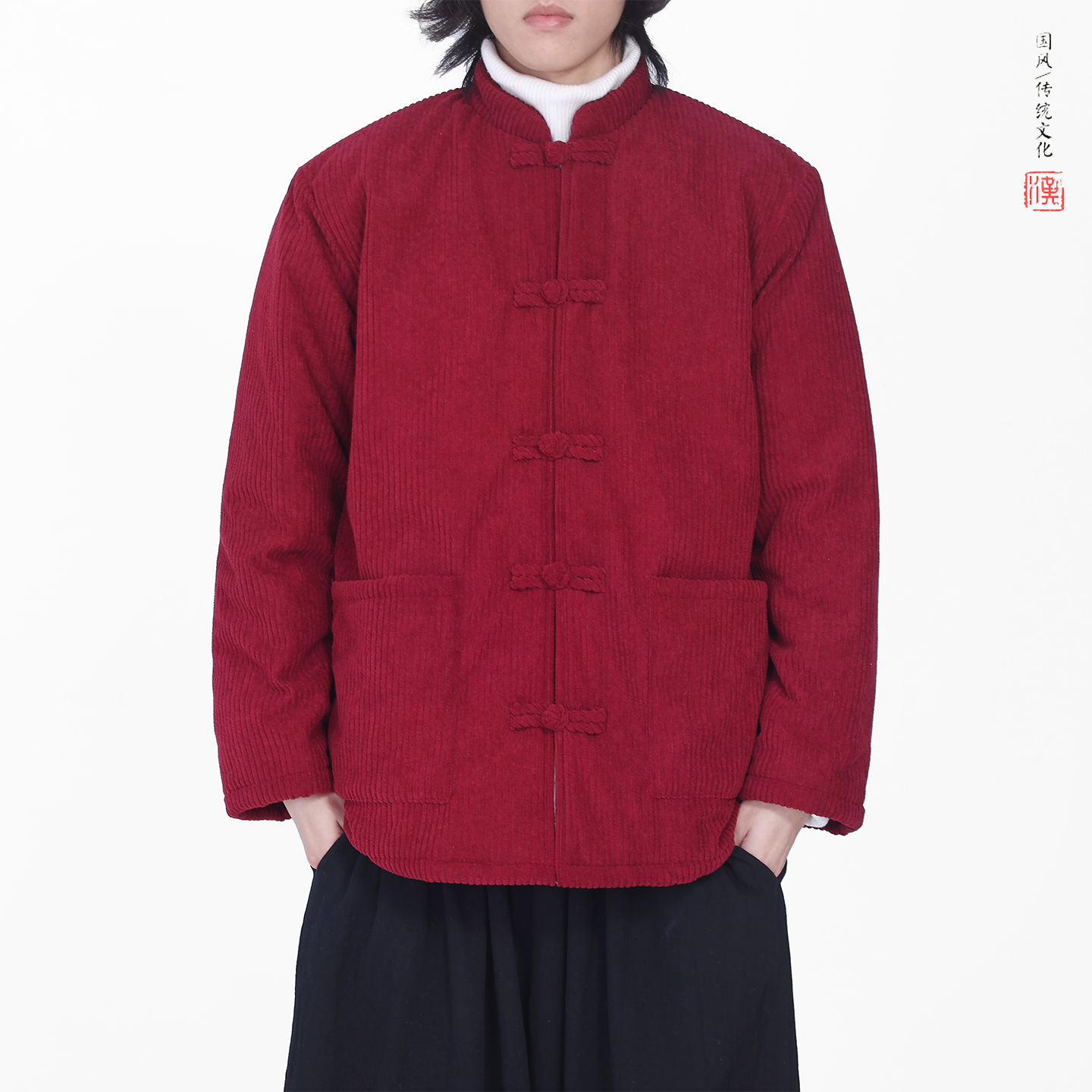 灯芯绒冬2025新中式盘扣外套保暖唐装红棉衣外套A550-P148，男装棉衣，钱塘7008(原4008)