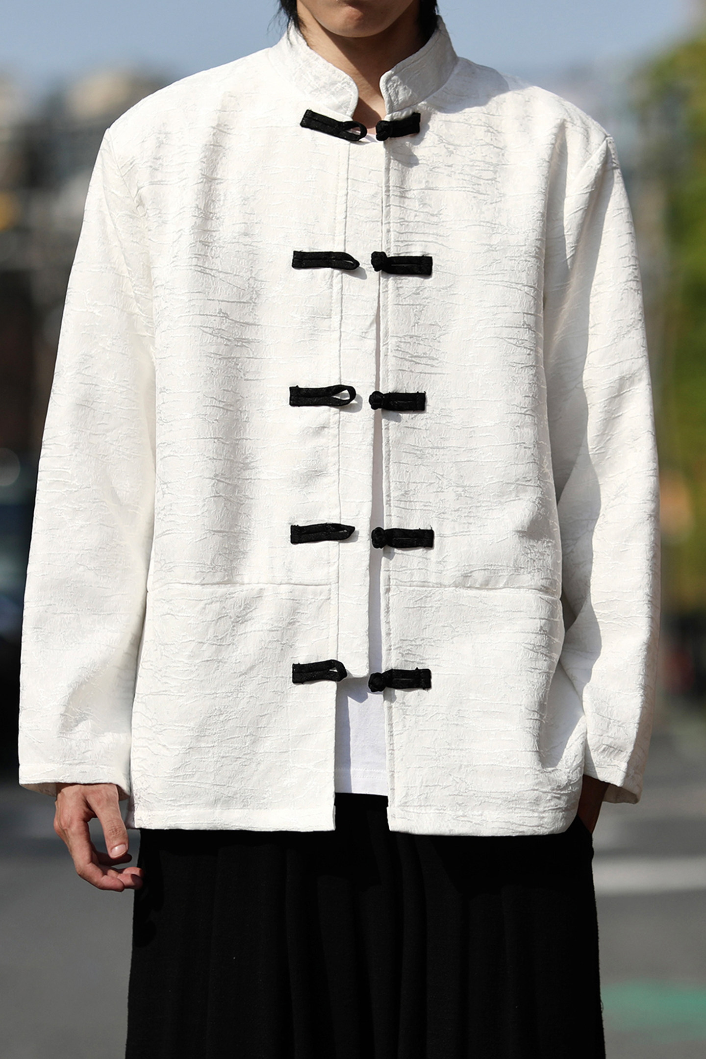 2025秋冬新中式黑白色婚礼唐装汉服夹克外套A655-P105,男装夹克,钱塘7008(原4008)