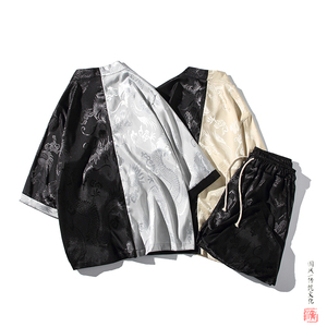 A3019*大码2021中国风 提花大龙面料 冰丝 开衫套装 汉服套装p90图片