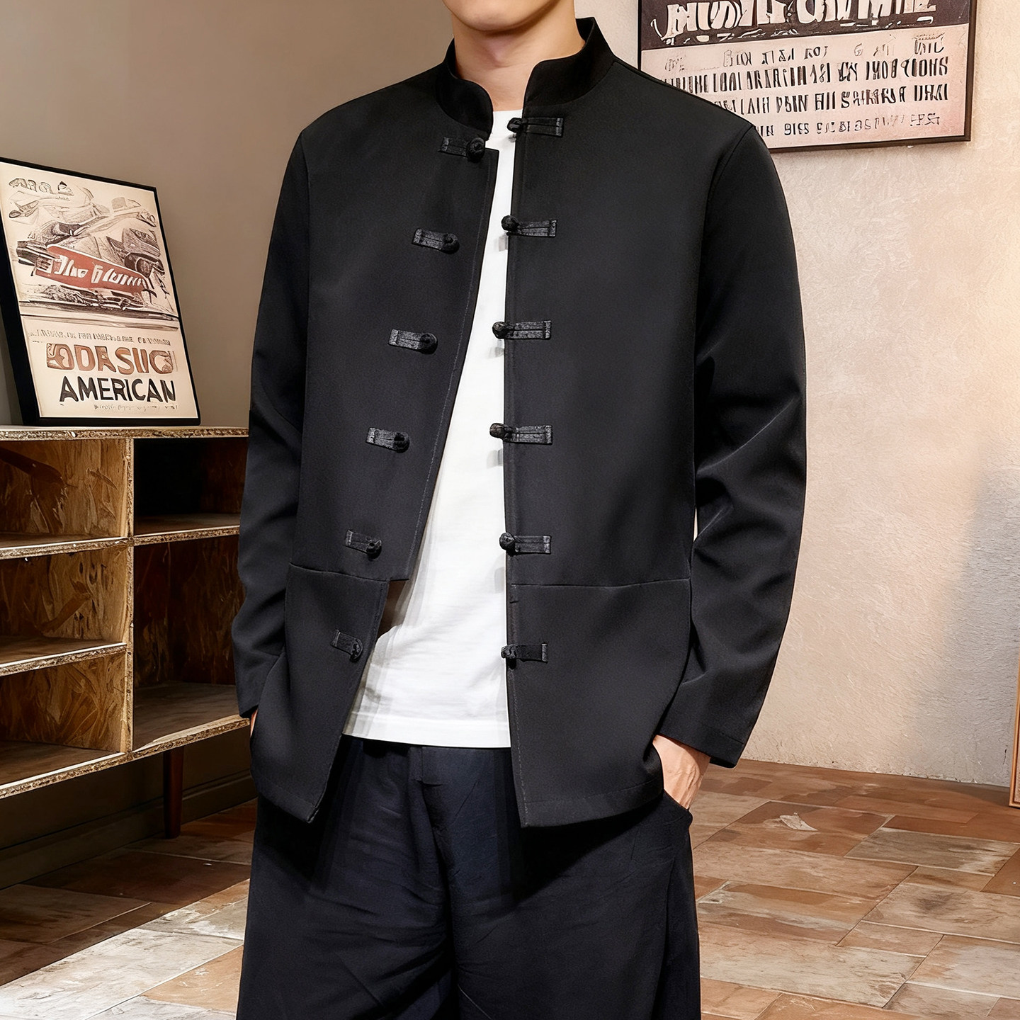 风男中式汉服盘扣2025秋团购伴郎夹克唐装外套A5812-P100