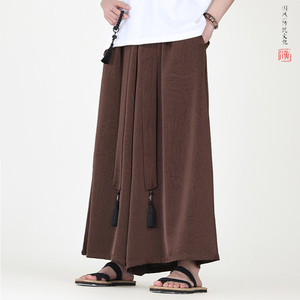 冰丝垂感2026夏季风 压花设计  阔腿裤长裤 休闲裤A2001-p68图片