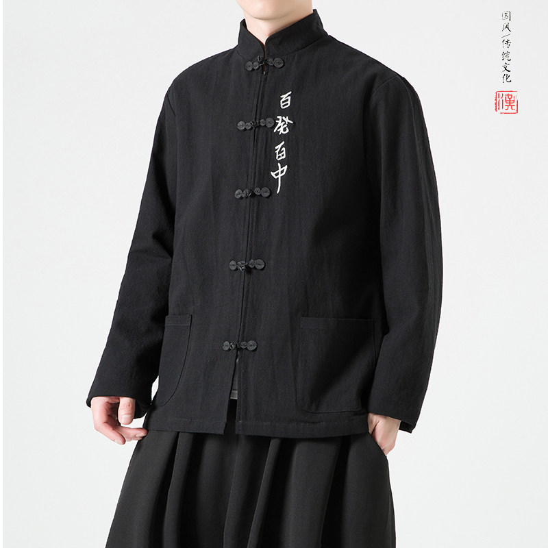2026春 亚麻款 百发百中刺绣  棉麻唐装外套A995-P105图片