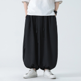 百搭2026春仿麻竖条宽松版哈伦灯笼裤子A611-p68，男装休闲裤，钱塘7008(原4008)