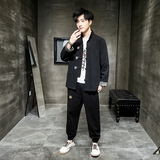 A1012秋冬中国风2020纽扣刺绣棉麻盘扣/唐装/汉服套装P125，男装民族服装，钱塘7008(原4008)