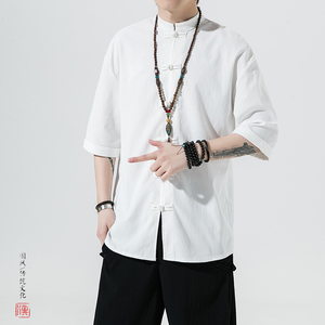 5色 夏季2026冰丝抗皱 盘扣 男短袖衬衫/衬衣A8001*p40图片