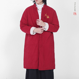冬2025过年红灯芯绒唐装棉衣红中长款棉袄外套A227-P168，男装棉衣，钱塘7008(原4008)