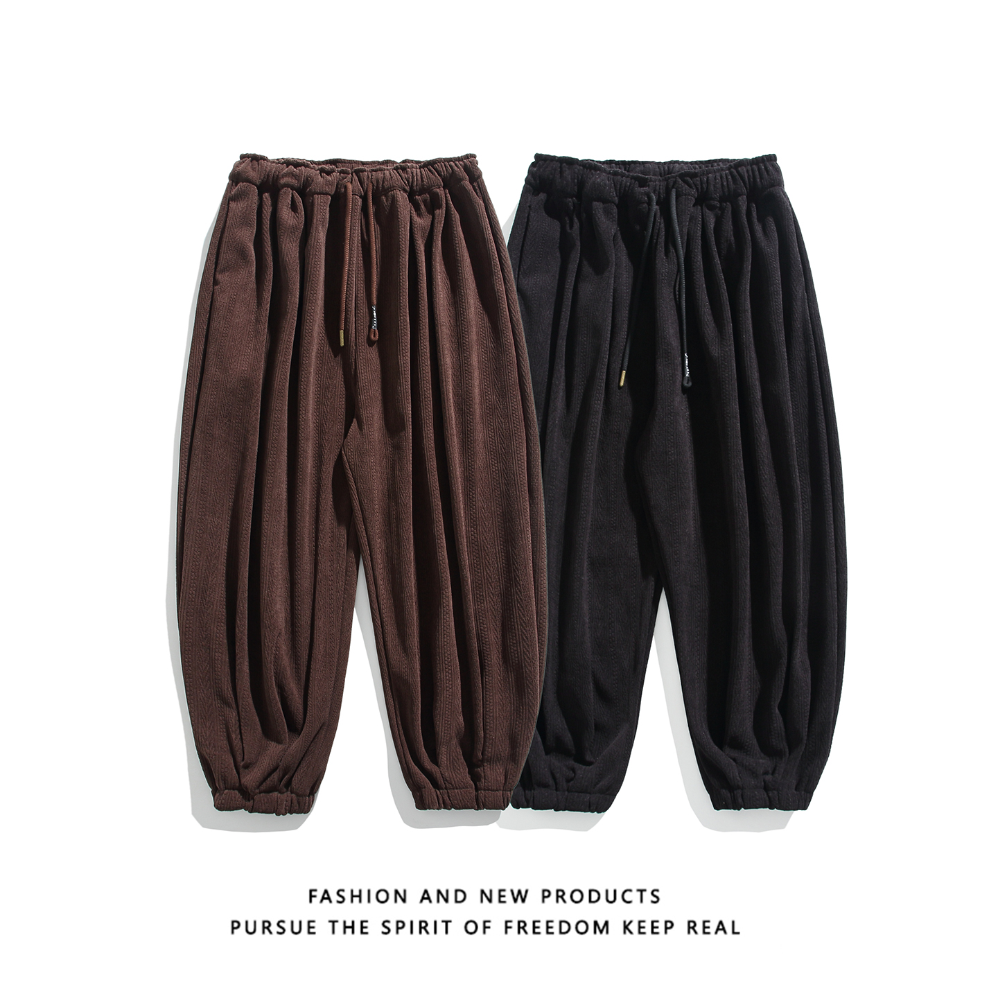 白底雪尼尔加厚提花款百搭秋冬2025宽松版哈伦灯笼裤A561-p78，男装休闲裤，钱塘7008(原4008)