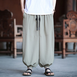风仿麻竖条百搭2026春夏宽松版哈伦灯笼裤子A611-p68，男装休闲裤，钱塘7008(原4008)