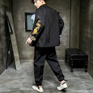 A1006大码秋冬风2021 龙刺绣 盘扣/汉服套装图片