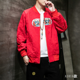 A1015中国风2021秋冬新品提花龙凤大刺绣夹克外套p120，男装夹克，钱塘7008(原4008)
