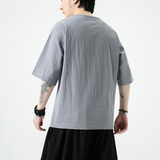 2026夏装风简约棉麻圆领短袖T恤B999-p30，男装T恤，钱塘7008(原4008)