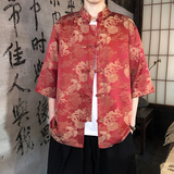 有货龙凤提花夏季新品2026风汉服短袖衬衫/衬衣A676-p65，男装T恤，钱塘7008(原4008)