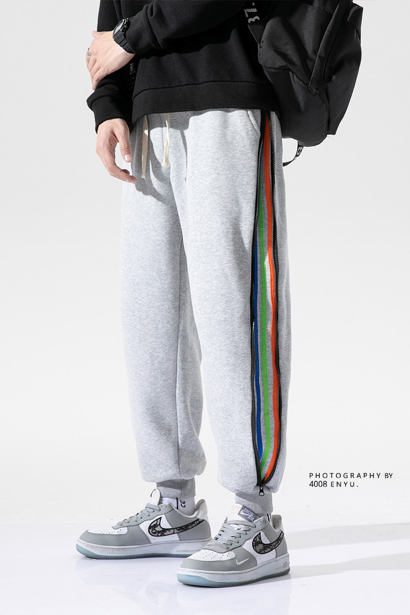 2020冬款加绒加厚简约2种穿法织带束脚运动休闲长裤J300-P60,男装休闲裤,钱塘7008(原4008)