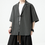 2026夏新风改良短袖汉服西装/西服领外套A892-p65，男装T恤，钱塘7008(原4008)