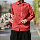 冬季加绒加厚提花风新中式2025长袖衬衫A903加绒款P88薄P70，男装衬衫，钱塘7008(原4008)
