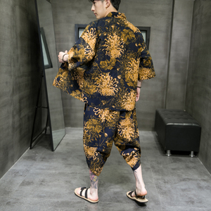 A3003*大码2021中国风 沙滩休闲 棉麻印花 开衫套装 汉服套装p80图片