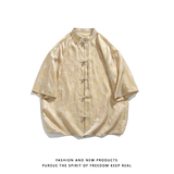 2色八角提花夏季新品2025风汉服短袖衬衫/衬衣A686-p48，男装衬衫，钱塘7008(原4008)