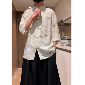 视频冰丝竹风改良2026短袖汉服衬衣A893-p65
