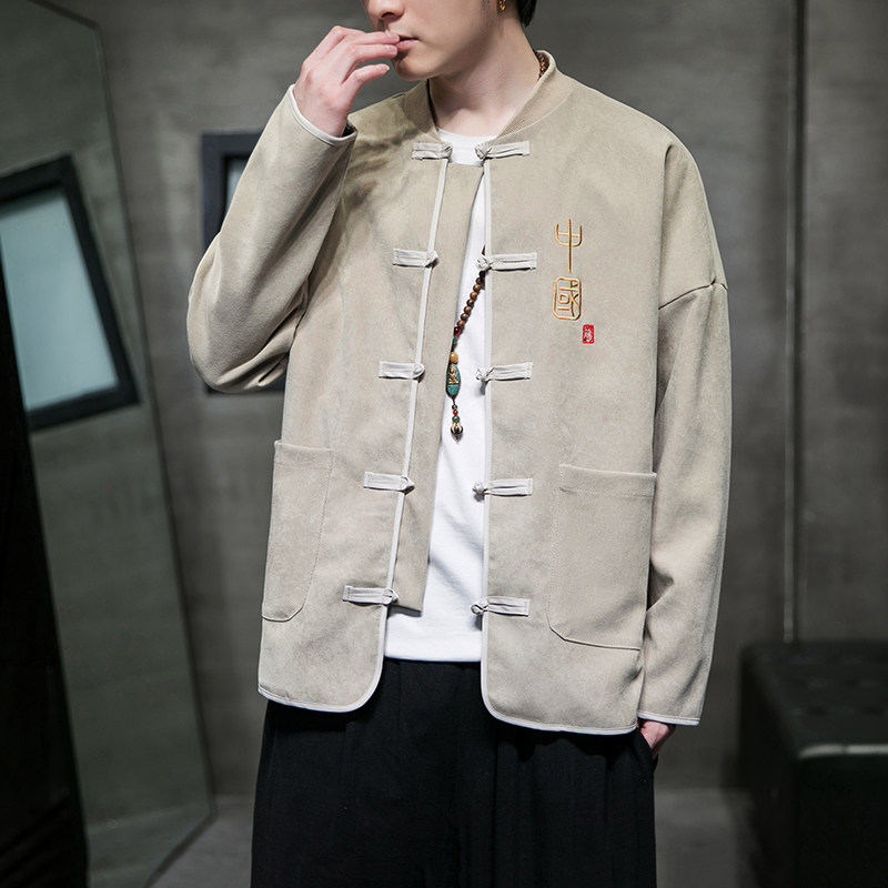 2026春盘扣风包边设计唐装/汉服特价款A850*P70,男装民族服装,钱塘7008(原4008)