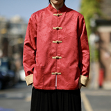 提花2025新中式红婚礼唐装汉服外套A650-P110，男装民族服装，钱塘7008(原4008)