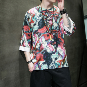 特价有货冰丝大码风夏2026汉服盘扣男短袖T恤特价A883*p45