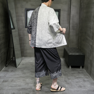 A3017*中国风 数码印花 冰丝面料 开衫套装 汉服套装p90图片