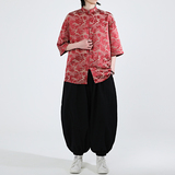 仙鹤提花夏季新品2026风汉服短袖衬衫/衬衣A678-p65，男装T恤，钱塘7008(原4008)