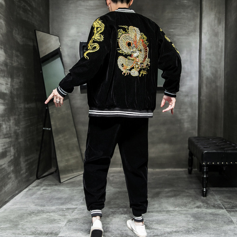 A790*-秋2021风大码 刺绣 汉服长袖金丝绒套装图片