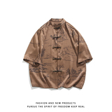 夏季新品2026风汉服短袖衬衫/衬衣A675-p65，男装T恤，钱塘7008(原4008)