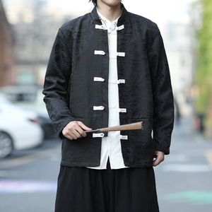 2025秋冬新中式黑白色婚礼唐装汉服夹克外套A655-P105