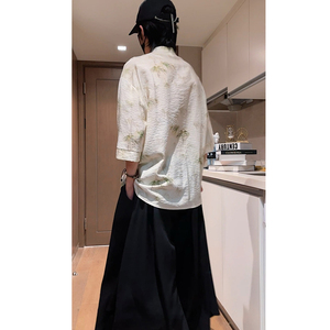 视频  冰丝竹 风改良2026 短袖汉服衬衣A893-p65图片
