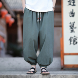 棉麻裤2026春夏风大码纯色哈伦裤A7117*p45，男装休闲裤，钱塘7008(原4008)