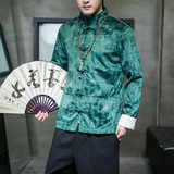 2026春款风提花平绒伴郎服盘扣汉服特价A7110*P70，男装民族服装，钱塘7008(原4008)