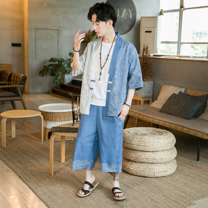 A3017*咖啡厅大码2021中国风 冰丝 开衫套装 汉服套装p90图片