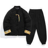 冬款2025灯芯绒套装唐装棉衣加厚汉服棉袄外套套装A339-P198，男装棉衣，钱塘7008(原4008)