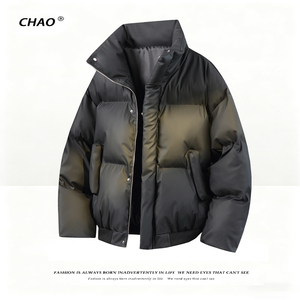 跑量2025PU皮立领棉服男  保暖情侣棉服潮牌美式皮衣棉衣A525*P88图片