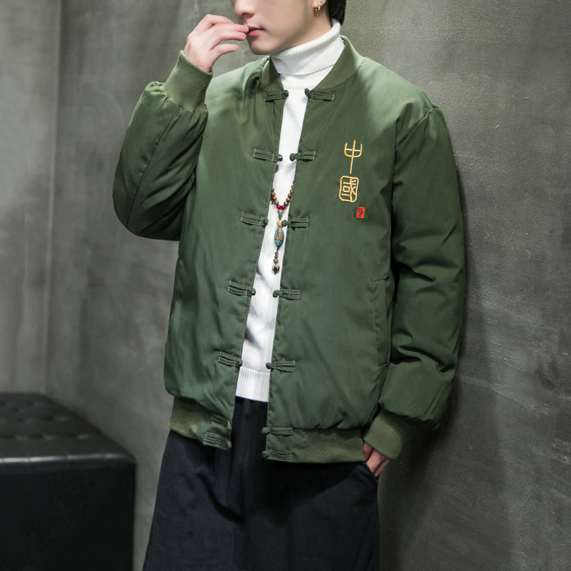 新2025冬款羽绒棉衣大码男风盘扣棉衣棉服外套A7105-P118，男装棉衣，钱塘7008(原4008)