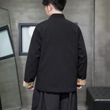 2026现货亚麻款抖音款改良梅花刺绣棉麻唐装外套A996-P110，男装民族服装，钱塘7008(原4008)