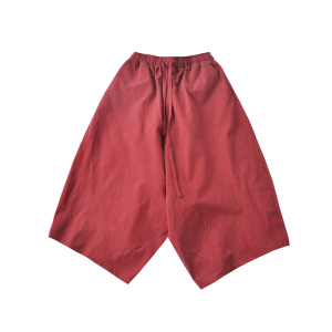 A4013中国风大码2021新品 汉服古风 纯色哈伦裤 七分裤p50图片