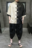 2026夏款风提花大龙面料冰丝盘扣汉服套装A3019-p90，男装休闲套装，钱塘7008(原4008)